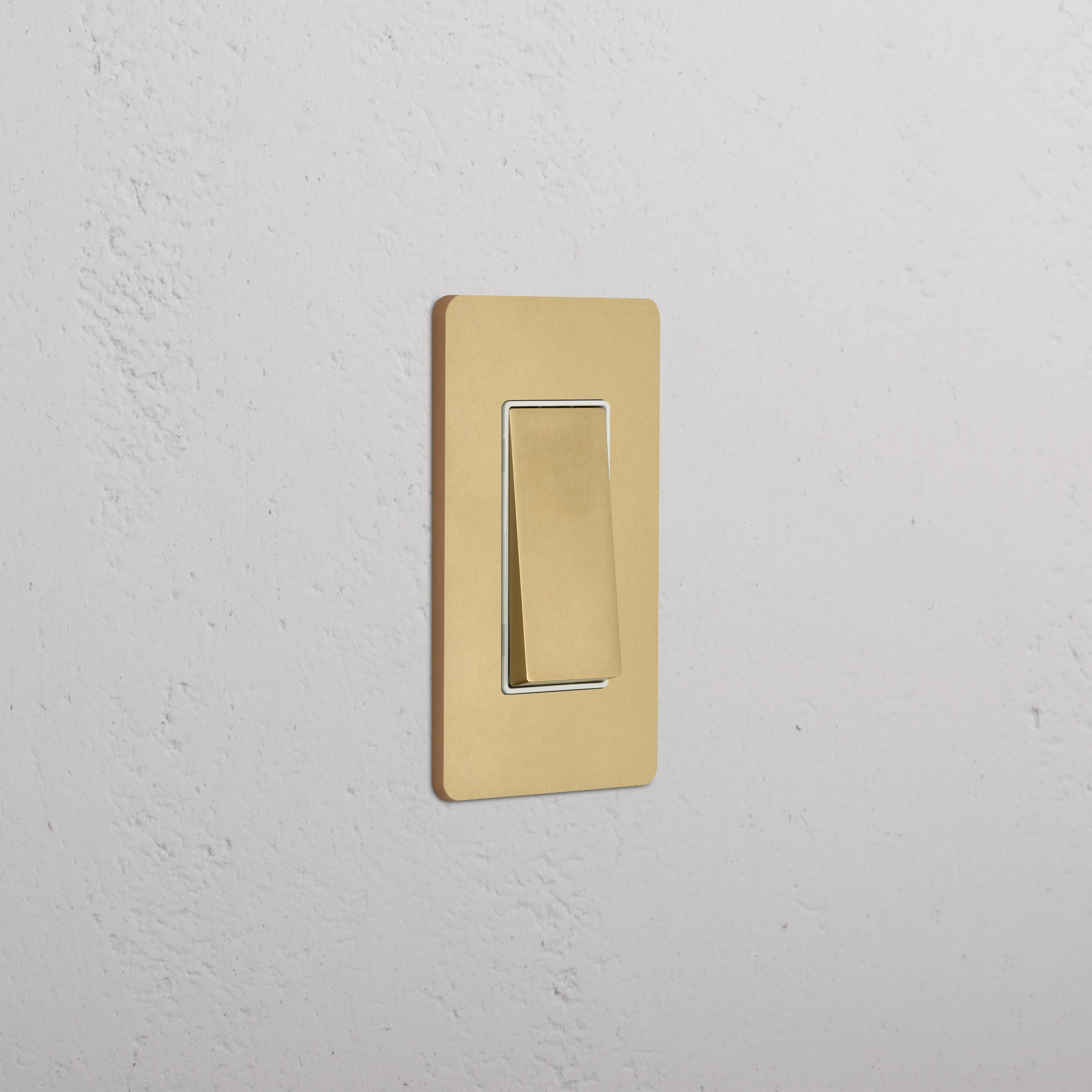 Grove 1G Rocker Switch - Antique Brass White